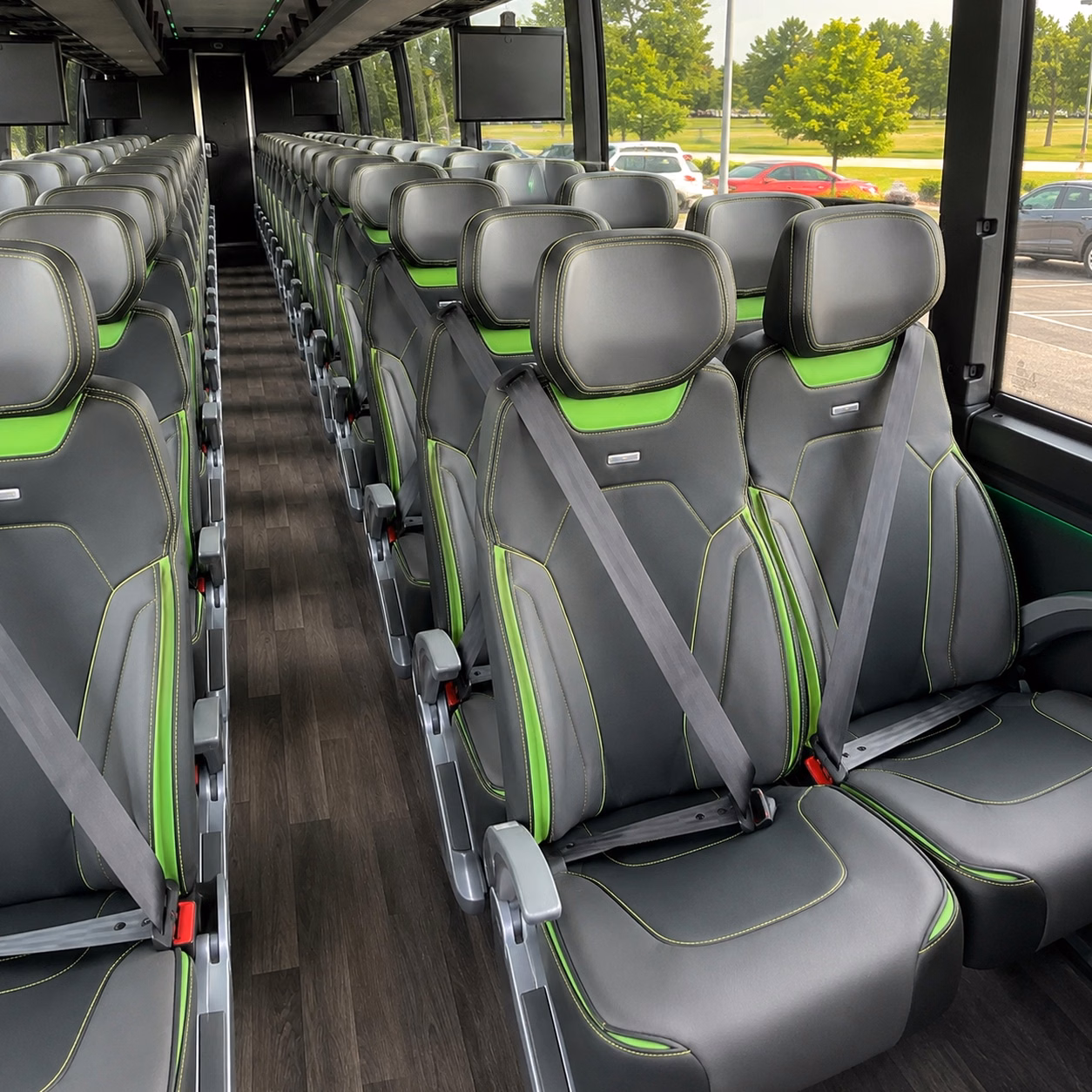 56 passenger charter bus interior